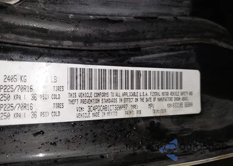 2017 Dodge Journey Se z USA, uszkodzony, nr VIN 3C4PDCAB5HT581045